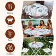 thumbnail image 7 of Coastal Jellyfish Round Tablecloth, Fitted Table Cover with Elastic for 55"-60" Round Tables, Farmhouse Nautical Conch Coral Starfish Table Cloth Outdoor Indoor Dinning Party Waterproof Tablecloths, 7 of 7