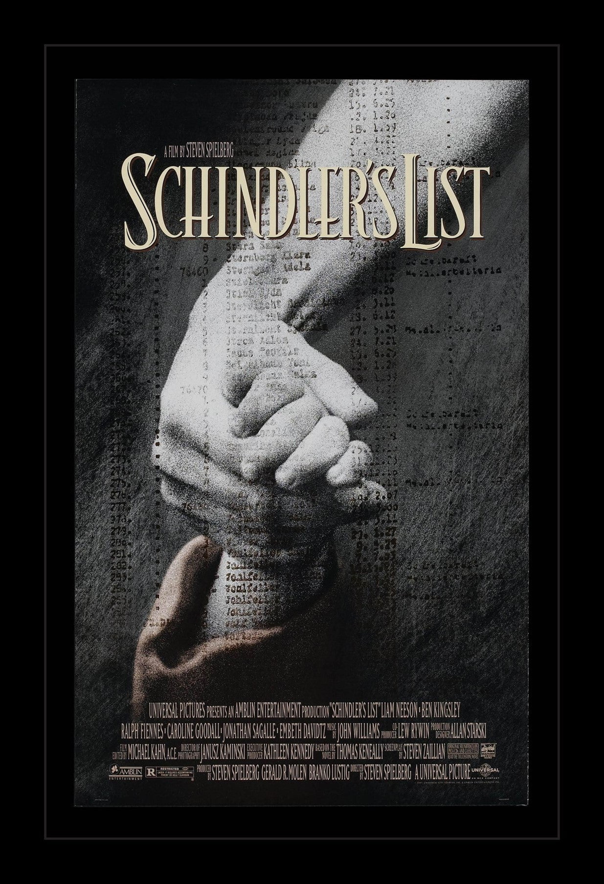 SCHINDLER'S LIST - 11x17 Framed Movie Poster - Walmart.com