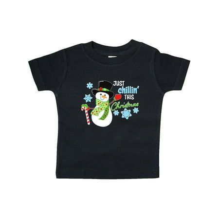 

Inktastic Just Chillin This Christmas Fun Snowman in Top Hat Gift Baby Boy or Baby Girl T-Shirt