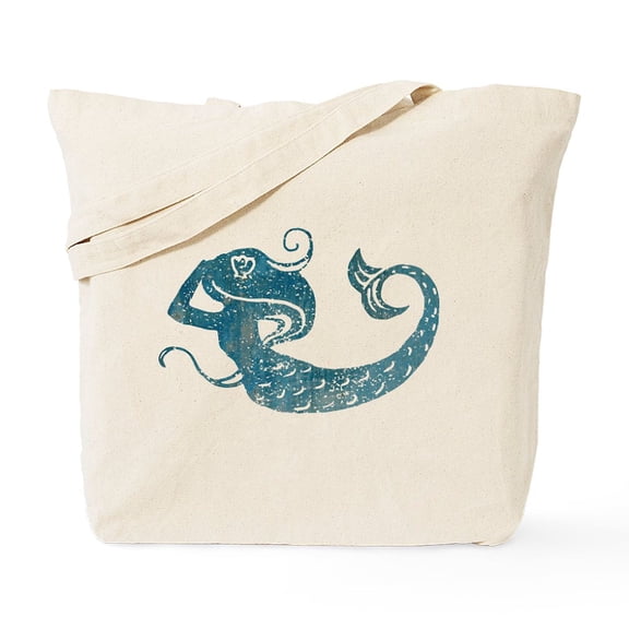 CafePress - Worn Mermaid Graphic Tote Bag - Unisex Canvas Tote Bag, Beige, 1-Piece