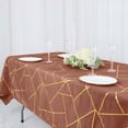 thumbnail image 6 of Efavormart 60"X102" Terracotta Polyester Rectangular Tablecloth With Gold Foil Geometric Pattern - Perfect for Wedding, Party, Event, Home Décor, Special Occasions, Banquet, and Decoration - Modish, 6 of 11