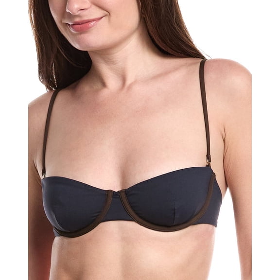 WeWoreWhat womens Balconette Bikini Top, m, Blue