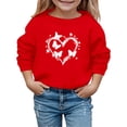 thumbnail image 4 of XAOFW Kids T-Shirt Girls Fuzzy Winter Valentine Warm Pullover Cute Heart Print Long Sleeve Round Neck Stylish Cozy Outdoor Activities Tee Shirts, 4 of 4