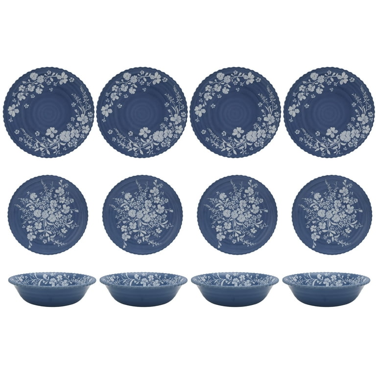 The Pioneer Woman Daisy Bamboo Melamine Dinnerware Set Blue 12