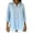 Light Blue, variant on Women's Plus Size 3/4 Sleeve V-Neck Top, Elegant Lapel Casual Blouse with Side Slit, Loose Fit Tunic for Office Work, Everyday Wear and Casual Outfits Light Blue L