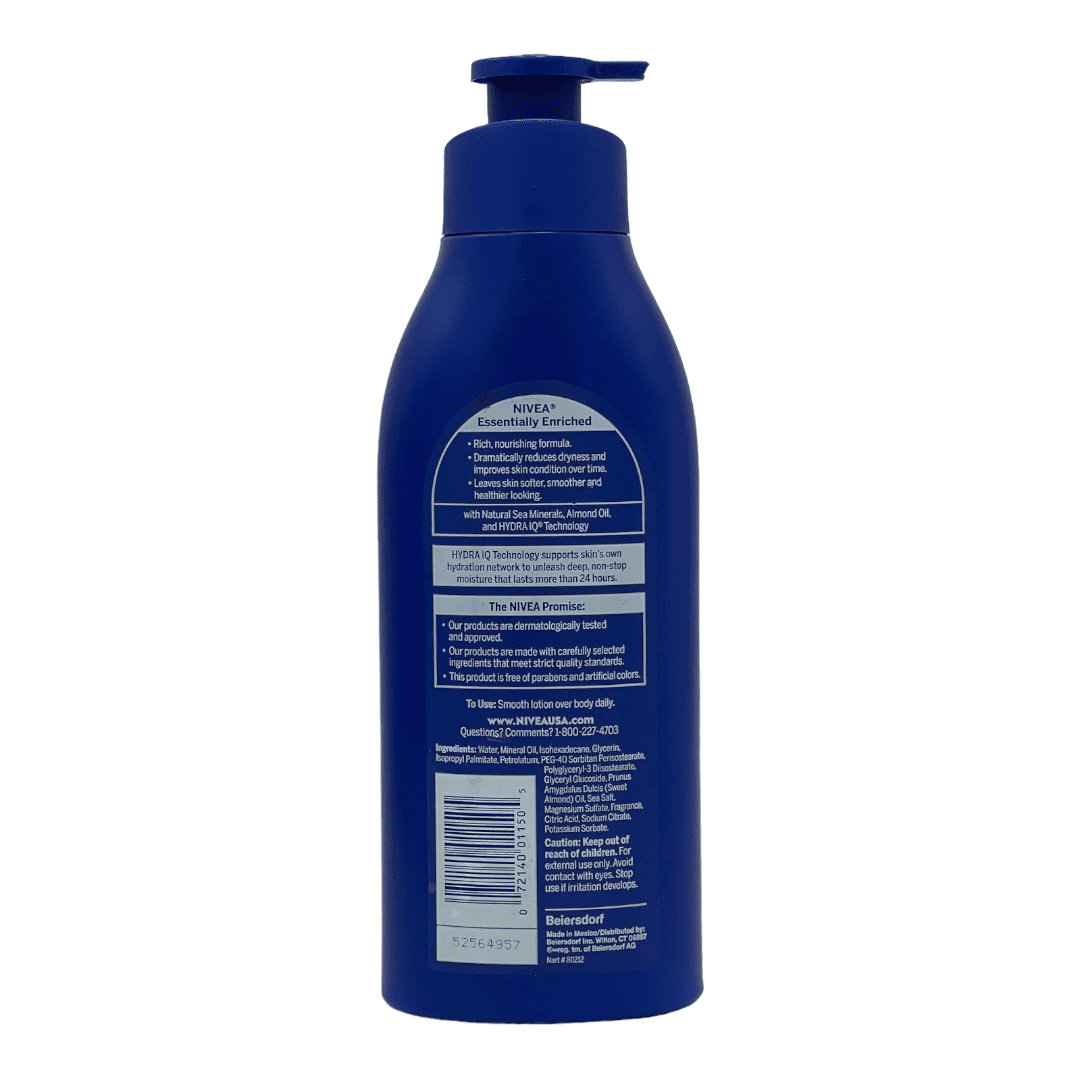 3 Pack NIVEA Essentially Enriched Body Lotion Almond Oil Very Dry Skin 16.9 oz