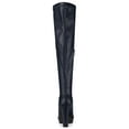 thumbnail image 4 of BLISSFUL STEP Women's Boots Platform Block High Heels Over Knee Side Zips Boots Navy Blue 7, 4 of 5