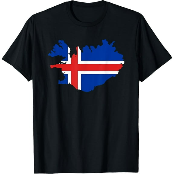 Iceland Flag Map Icelander Pride Men Women Kids Funny Gifts T-ShirtMen and women, Black T-shirt, size: Extra large S-4XL