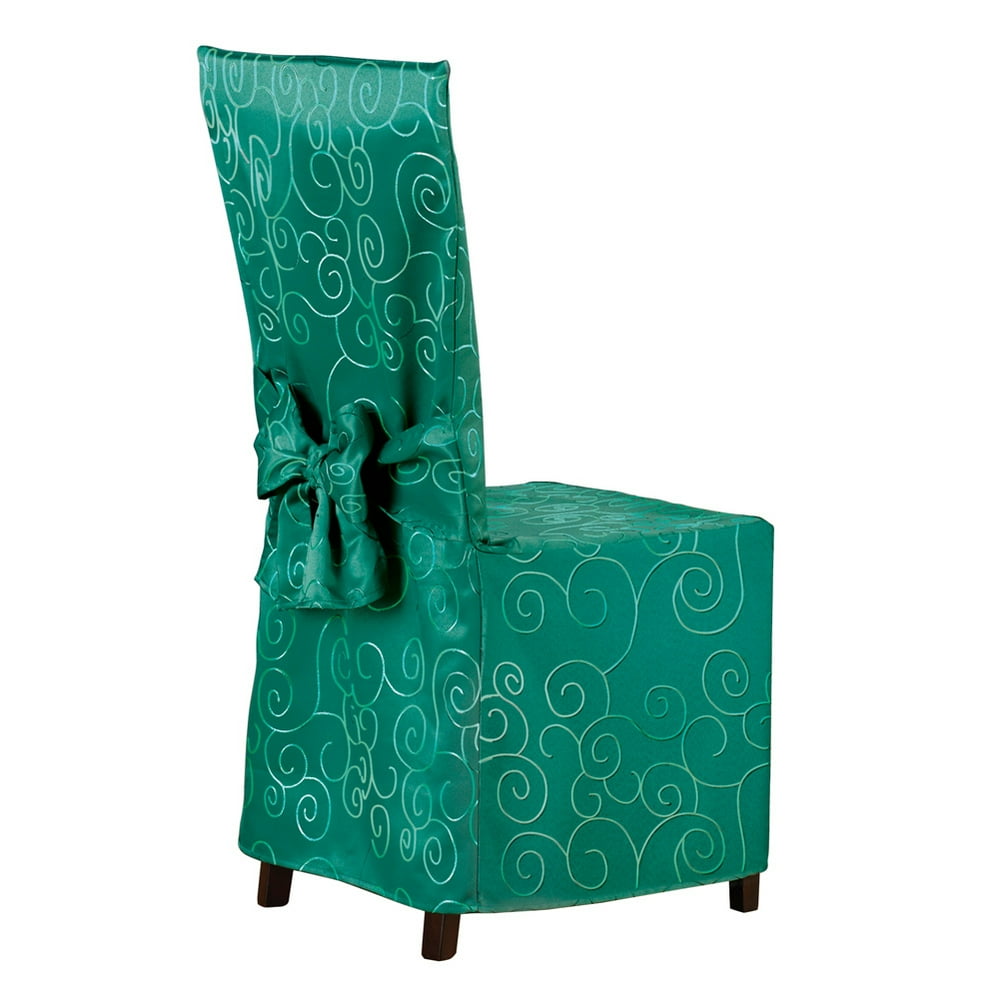 Collections Etc Scroll Patterned Elegant Dining Chair Cover - Fancy