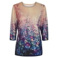 thumbnail image 1 of ICHUANYI ClearanceWomen's Spring Printed Mid Length Long Sleeves Casual Tee Tops T Shirt(Purple, XL) ICHUANYI WER20232080503226, 1 of 6