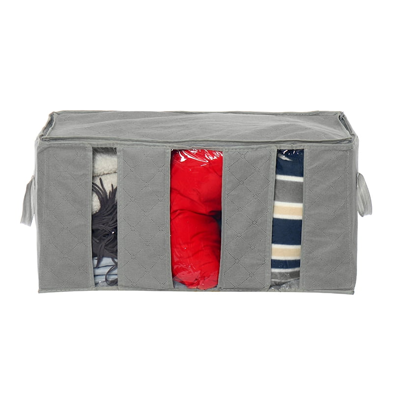 65L Large Foldable Nonwoven Clothes Quilt Blanket Zipper Storage Bag