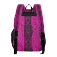 thumbnail image 3 of Large Clear PVC Backpack Heavy Duty See Through Backpack for Adults Work Travel, Pink-damask Lace Printed 12L, 3 of 8