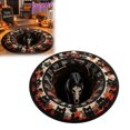 thumbnail image 2 of Halloween Theme 3D Visual Optical Floor Mat,Skeleton Bone Flame Print Non- Washable Illusion Round Rugs,for Home,Party,Trick or Treat Entry Decor, 2 of 4