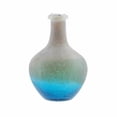 thumbnail image 2 of Northlight 12.25" Crackled Frosted Hand Blown Glass Vase - Blue/Brown, 2 of 3