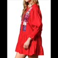 thumbnail image 3 of Vestido Camisero de Cascanueces para Mujer, con Brillo Navideño, Sudadera de Papá , Minivestido Tipo Suéter Rojo L, 3 of 7