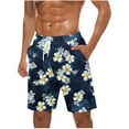 thumbnail image 2 of Xysaqa Big & Tall Mens Swim Trunks Palm Tree Print Men's Swimwear Swimsuits Hawaiian Beach Shorts Men Swimming Trunks Casual Board Shorts Bathing Suits 3X 4X 5X Summer Savings, 2 of 6