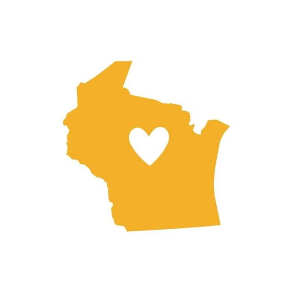 Wisconsin, State Outline and Heart (36x54 Giclee Gallery Art Print, Vivid Textured Wall Decor)