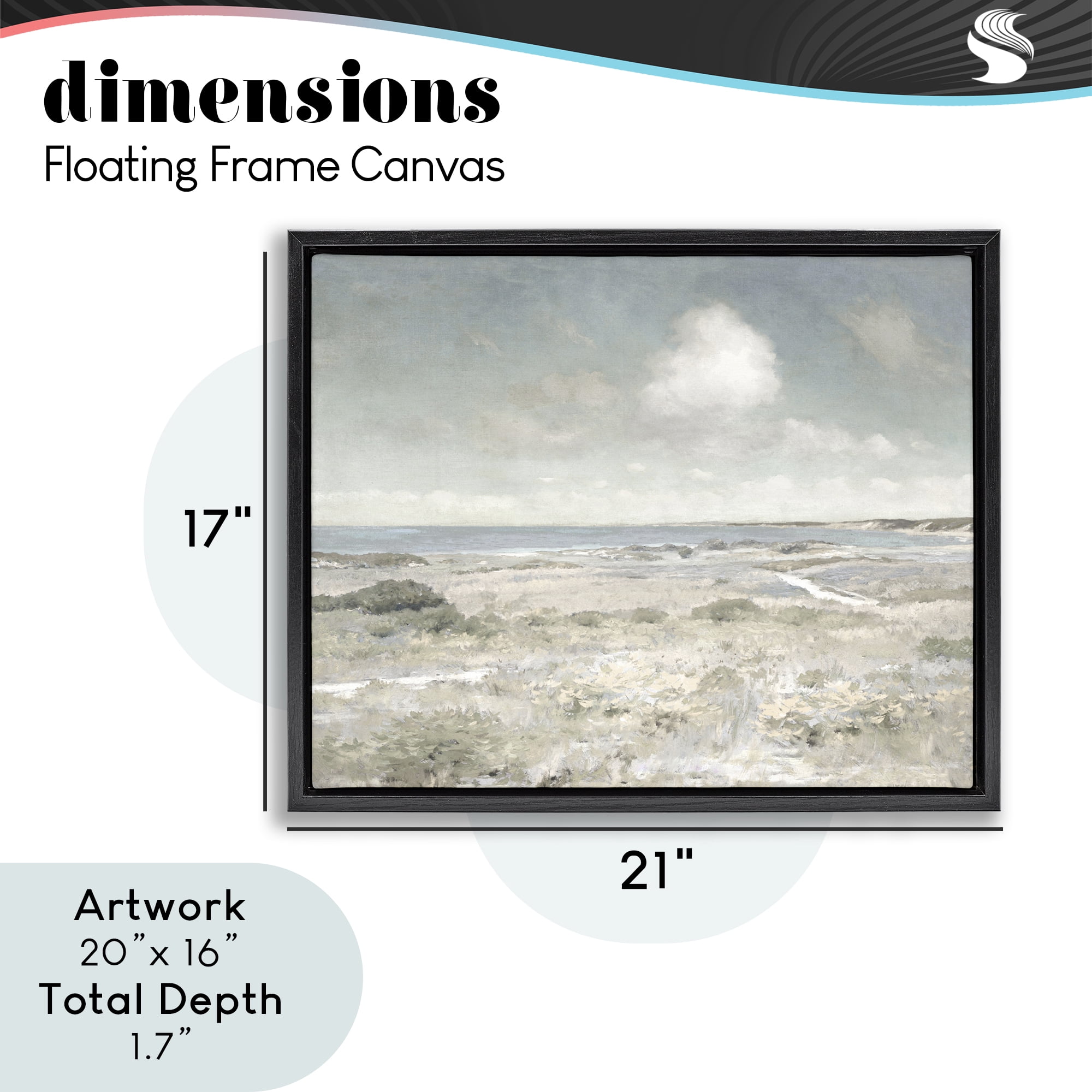 Stupell Industries By The Shore Neutrals Black Framed Floater Canvas Wall Art, design by Christy McKee