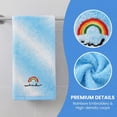 thumbnail image 3 of Unique Bargains 2 Pcs Rainbow Cotton Soft Absorbent Hand Towels Blue 28" x 13", 3 of 7