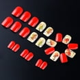thumbnail image 5 of Yoyauz 24PCS Thanksgiving Square Fake Nails with Sparkling Maple Leaf Design Orange Black Nails Autumn Acrylic Nails Winter Women's Nails, 5 of 7