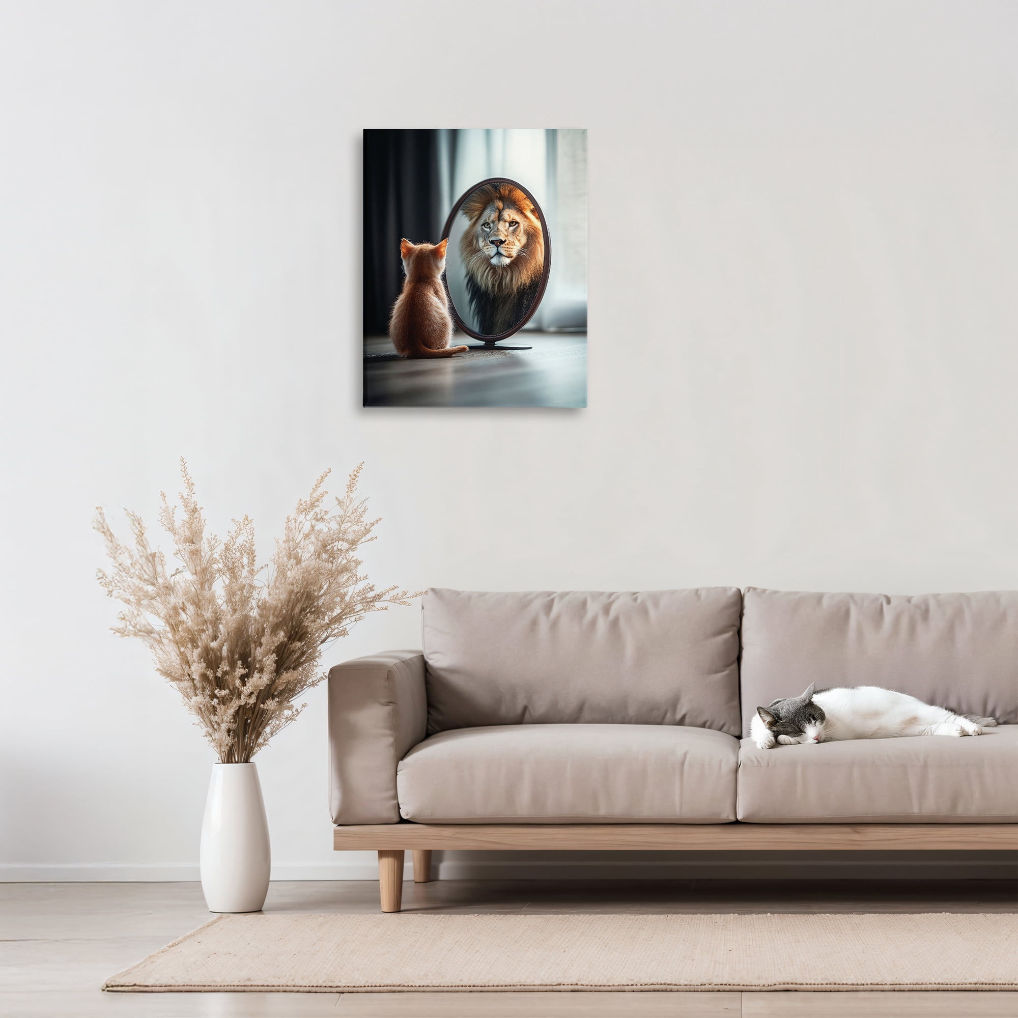 Stupell Industries Kitten Becomes Lion Illusion Canvas Wall Art, design by Scott Stulberg