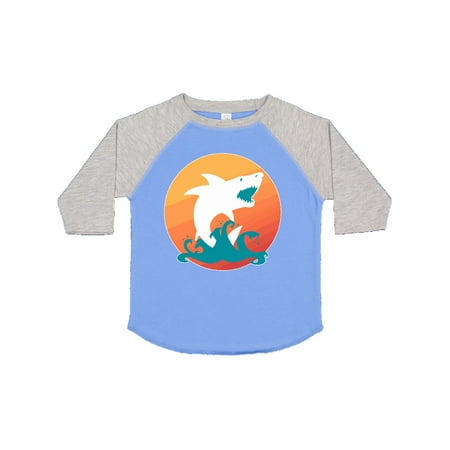 

Inktastic Shark with Orange Sunset Gift Toddler Boy or Toddler Girl T-Shirt