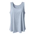 thumbnail image 4 of Womens Sleeveless Crewneck Knit Vest Tank Tops Casual Basic Summer Top Soft Comfortable Slim Fitted Racerback Shirts(Blue,M), 4 of 4