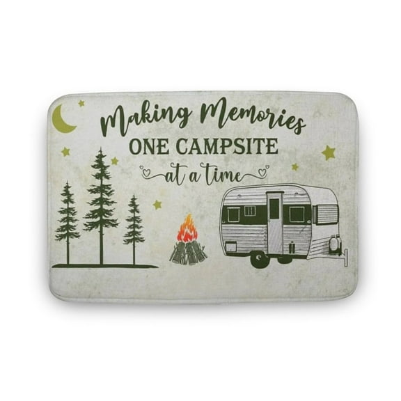 Making Memories One Campsite At A time Doormat, Camping Doormat, Camping Door Mat Rug, Front Doormat, Indoor Doormat,Front Back Door Mat ,Coral Velvet Rug 16”x24”