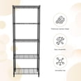 thumbnail image 2 of M MZG 5-Tier Black Metal Storage Shelves, Adjustable Wire Shelving Unit for Kitchen, Bathroom, Office, Garage, Organizer Wire Rack, 1250 lbs, 13.7" D x 23.6" W x 63" H, 2 of 8