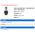 thumbnail image 2 of Front Lower Ball Joint - Compatible with 2012 - 2018 Audi A6 2013 2014 2015 2016 2017, 2 of 2