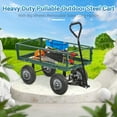 Garden Carts Yard Dump Wagon Cart Lawn Utility Cart Outdoor Steel Heavy Duty Beach Lawn Yard