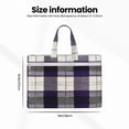 thumbnail image 3 of Handbag File Bag 15×10.6in Large Capacity Double Pocket Designed For Work Travel Travel Shopping Purple Buffalo Plaid Check Tartan Scotland_2, 3 of 8