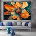 thumbnail image 2 of Mudket Orange and blue Fluid Art Flower Canvas Wall Art, Framed Floral Print, Ready to Hang Wall Decor for Living Room Bedroom, Abstract Modern Artwork - 12"L x 8"W, 2 of 10