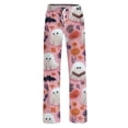 thumbnail image 6 of Zydvens Women Halloween Pajama Pants Wide Leg Lounge Wear with Pockets Soft Elastic Waist Drawstring Sleepwear Bottoms Spooky Orange Ghost Doodle Print Costume Cosplay S-3XL, 6 of 7