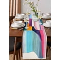 thumbnail image 4 of Ldtrchee Colorful Geometric Table Runner 48 Inches, Modern Oil Painting Abstract Bed Runner Dresser Scarves Tabletop for Indoor Outdoor Parties/Ceremony/Banquet, 13" x 48", 4 of 8