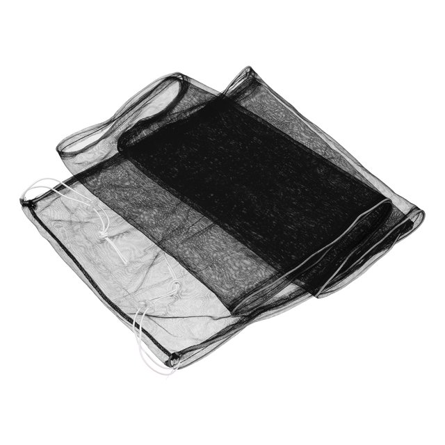 Unique Bargains 77.2' Adjustable Drawstring Feather Catcher Airy Skirt Mesh Bird Cage Net Cover, Black