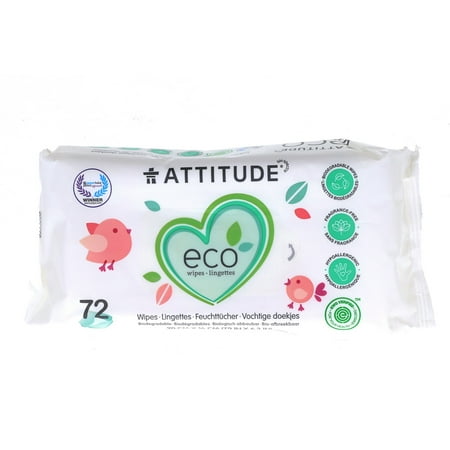 Attitude - Little Ones 100% Biodegradable Baby Wipes - 72 Wipe(s)