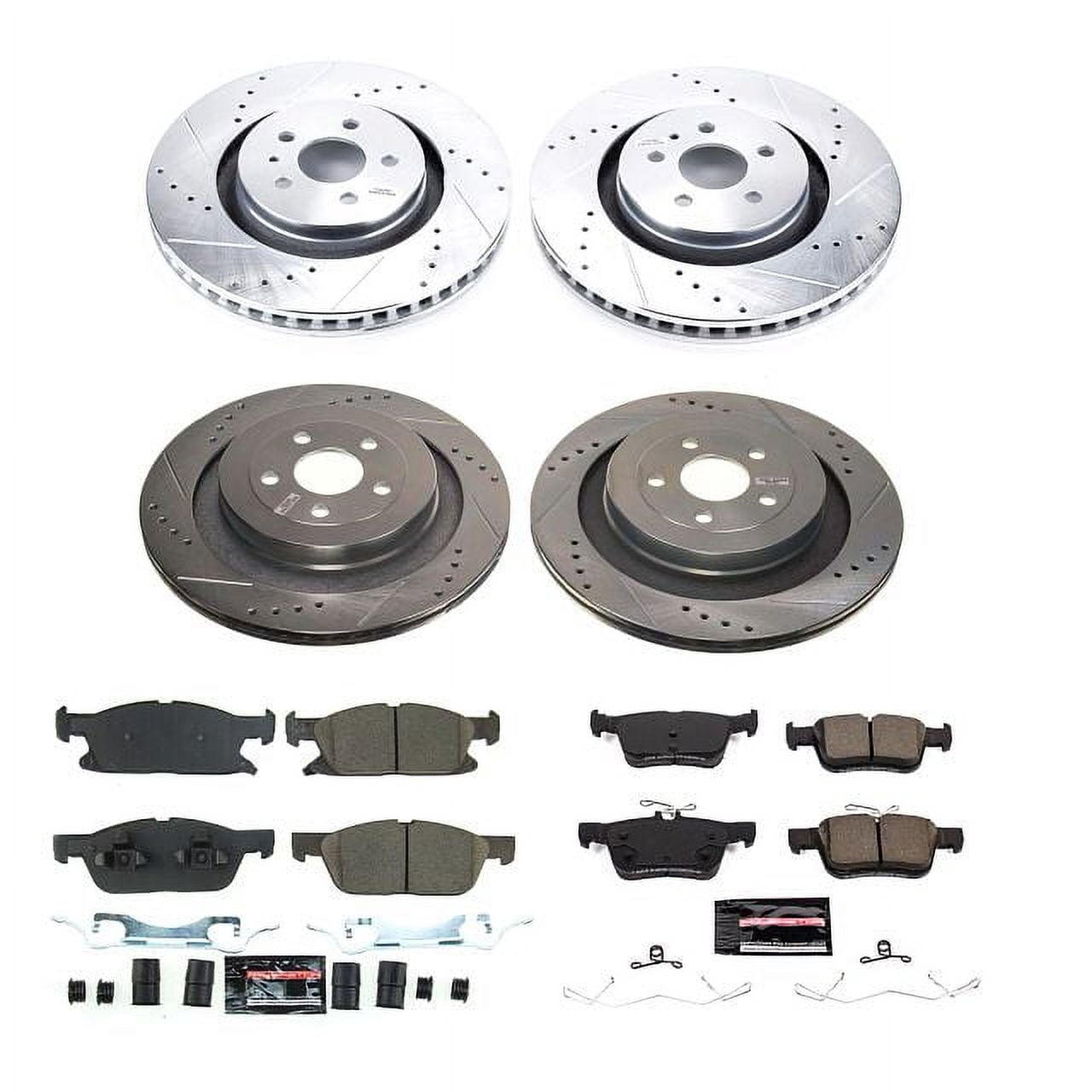 PowerStop Front and Rear Z23 Evolution Sport Carbon-Fiber Ceramic Brake Pad and Drilled & Slotted Rotor Kit Fits: FORD LINCOLN Select Models K8535