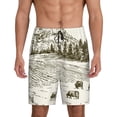 thumbnail image 3 of Lsque Cows Grazing On Meadow Mens Sleep Pajama Shorts,Short Pajama Pants, Cotton Ultra-Soft Knit-X-Large, 3 of 9
