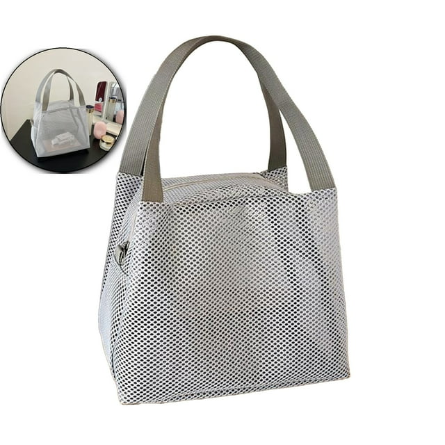 Dvruxg Mesh Yarn Wash Bag for Travel – Large Capacity Breathable Cosmetic & Toiletry Bag with Zipper – Lightweight Foldable Beach, Gym & Dorm Shower Caddy