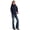 Navy, variant on Women's Leone Hooded Rain Bomber Water-Resistant Softshell Jacket w/Patch Pockets, Navy, L