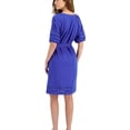 thumbnail image 2 of Tommy Hilfiger Womens Belted Puff Sleeve A-line Dress, blue, S, 2 of 2