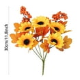 thumbnail image 3 of Artificial Fall Flowers Decor - 2Pcs Autumn Maple Leaf Stems with Sunflower, Berries & Pumpkins - Floral Arrangement for Thanksgiving, Wedding, Table Centerpiece, Home Decor, 3 of 6