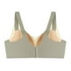 thumbnail image 2 of Women's Plus Size Bras Full Figure Wireless Back Close Lace Bra Light Green C 38, 2 of 6