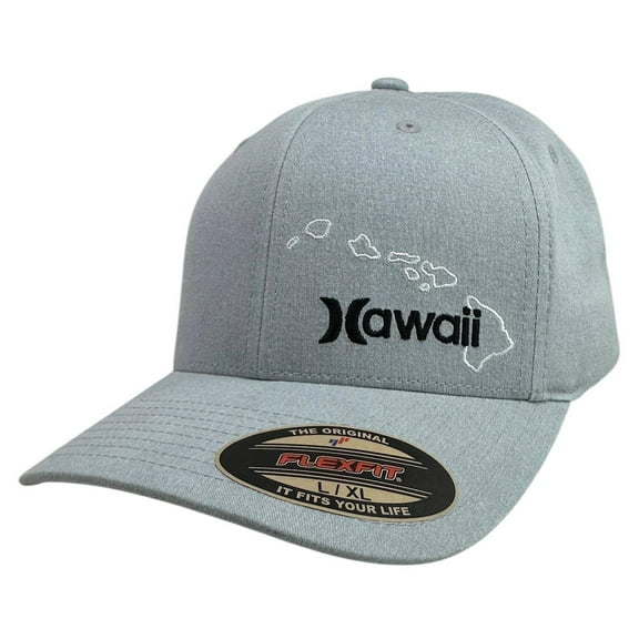 Hurley Men's Hat Hawaii Island Corp Stretch Flex Fit Cap (Large/X-Large, Grey)