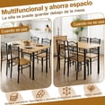 thumbnail image 4 of Comedor 4 Personas con Mesa y Sillas de Madera y Metal – Diseño Moderno Industrial para Cocina o Comedor, 4 of 12