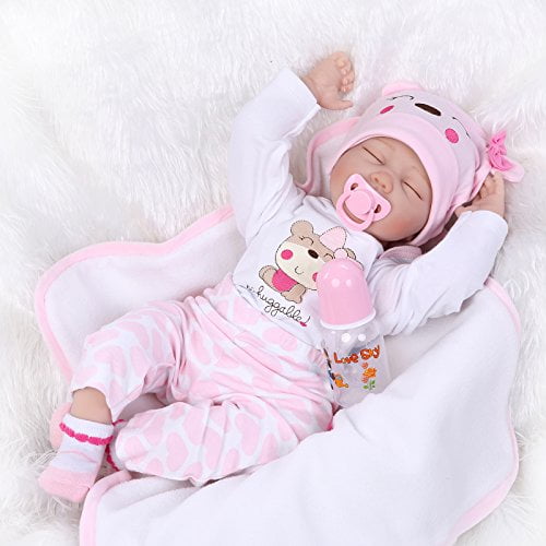 22" Reborn Baby Doll Lifelike Realistic Silicone Vinyl Sleeping Newborn Girl US 