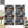 thumbnail image 3 of Rustic Deer Curtains,Bear Patchwork Blackout Curtains for Kids Teens Adult,Woodland Wildlife Moose Window Curtains Checkered Buffalo Plaid Curtains & Drapes Farmhouse Decor26x84in,2 Panel Set, 3 of 6