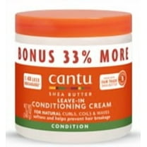 Cantu Shea Butter for Natural Hair Leave-In Conditioning Cream Bonus, 16 oz. Jar
