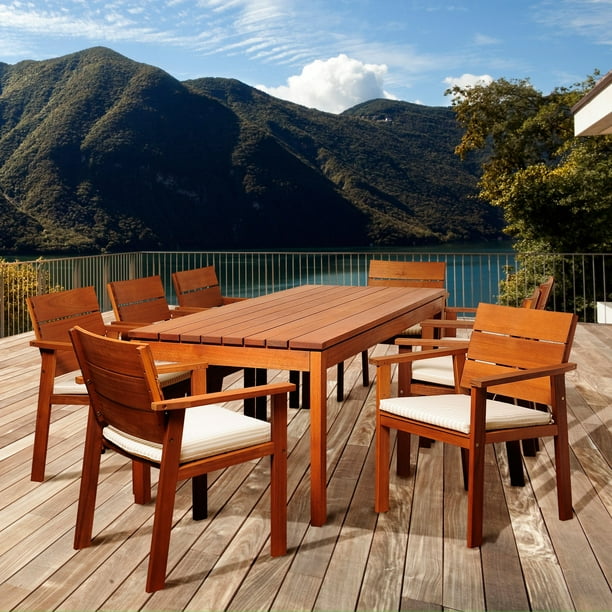 Amazonia Deerfield Eucalyptus 9 Piece Rectangular Patio Dining Set